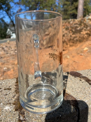 JW ONE Bitburger Bier Mass Krug 0.5L Handled Mug Glass Euro Import Beer FLSM