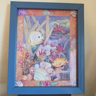 Vtg 90's - Lesta Frank - Framed Underwater Artwork