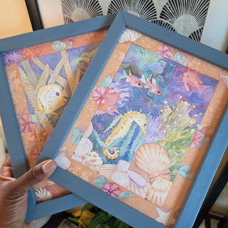 Vtg 90's - Lesta Frank - Framed Underwater #2 Artwork