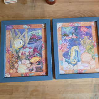 Vtg 90's - Lesta Frank - Framed Underwater Artwork