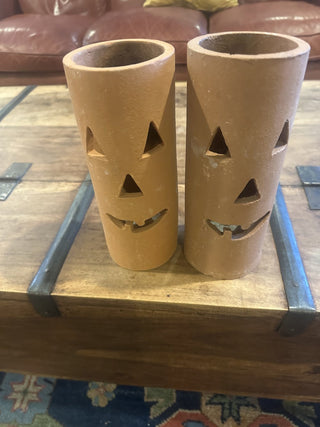 Tall Terracotta Jack-O-Lantern #47 VV MTS
