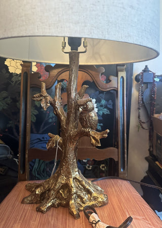 Table lamp featuring an owl perched on tree #47 VV MTS|112884
