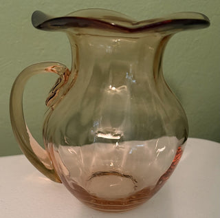 vintage pink depression glass pitcher rsv|158525