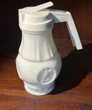 2pc Vtg Wheaton milk glass syrup pitcher NM MTS