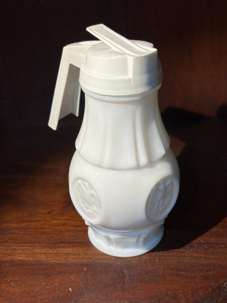 2pc Vtg Wheaton milk glass syrup pitcher NM MTS