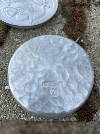 JP Set of 8 Stede Dogwood vintage hammered aluminum coasters