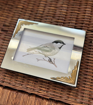 Vintage silver and brass small picture frame RSV