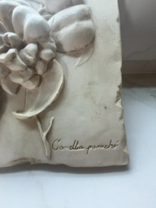 HenFeathers cast stone wall plaque