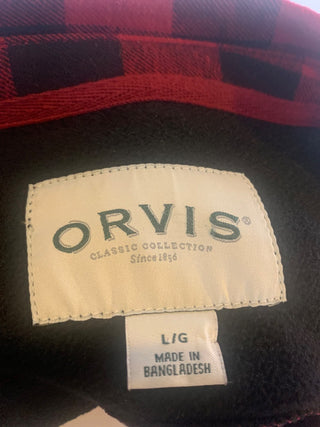 Orvis black/red checkered jacket w/pockets|127615