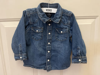 H&M Denim Shirt Button Down Pearl Snaps 12-18 Months - RSV|105965