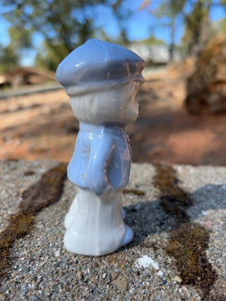 KW vintage blue and white porcelain figurine of a Dutch boy
