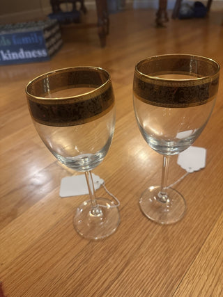 Vintage Baroque Gold & Platinum Wine Glasses (2) MTS -K|56779