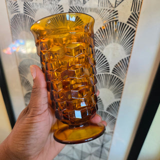 Indiana Glass - Amber Cubist Glass Tumblers (Set of 2)