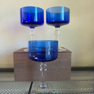 Vtg Cobalt Blue Glassware  (Set of 3)