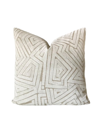 18x18 Beige and white abstract lines pillow-COVER ONLY|54580