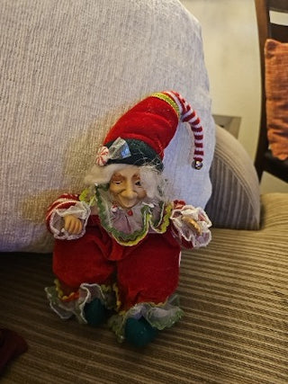 AD. Wayne Kleski Whimsical Small Christmas Peppermint Elf Jester