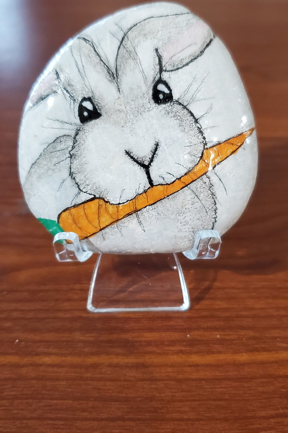 Painted rock #228 rabbit w/stand R.S.V – Bliss Marketplace