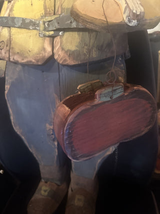 Metal and Wood Pilgrim with pumpkin bag #47 VV MTS|126203