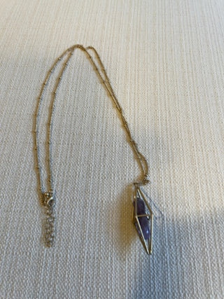Amethyst, cad pendant necklace 20”