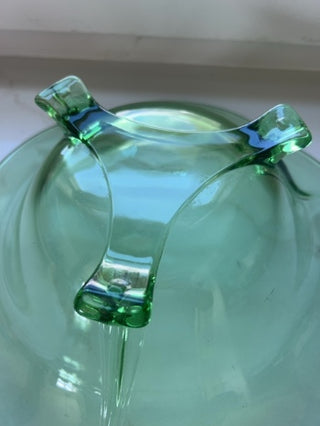 Fostoria Green Footed bowl Depression Glass 11.5" dia. 3 Toed #2394 1930's