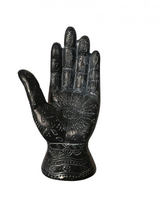 Black Hamsa Hand Figural Decor 5" Tall Polyresin #62 VV MTS