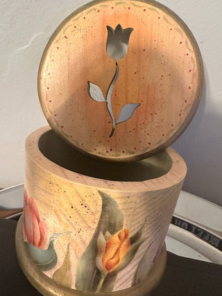 Trinket Wood Tulip Box.  MTS