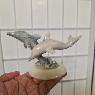 Marble Dolphins Figurine