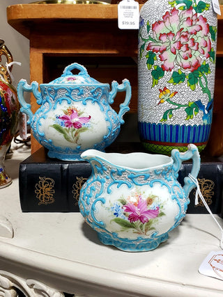 Antique Moriage Cream & Sugar Set - 2 pieces RSV