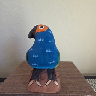 Tropical Parrot Wood Figurine