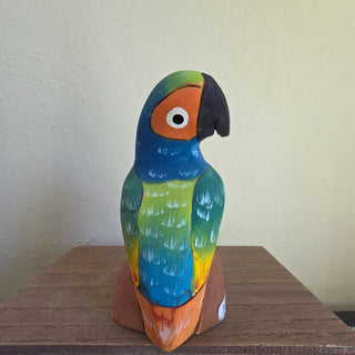 Tropical Parrot Wood Figurine