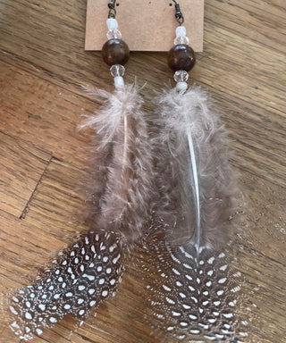 Feather earrings Brown RSV|68445