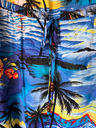 SALE - Palmwave Hawaii | Blue Tropical Palms Dress (XL)