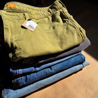 Pilcro & the Letterpress | Green Jean Shorts (32)