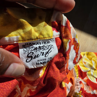SALE - Boy's - Hawaiian Surf Orange Button Up  Shirt (2-3 yrs)