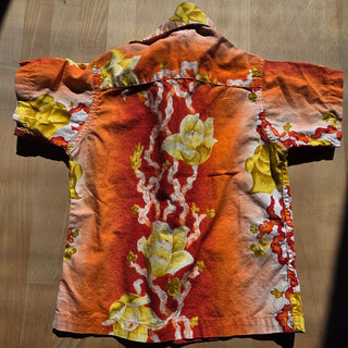 SALE - Boy's - Hawaiian Surf Orange Button Up  Shirt (2-3 yrs)