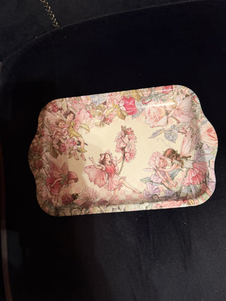 Keller Charles Made in Italy Flower Fairy Serving /Trinket Jewelry Vanity Tray #62 VV MTS