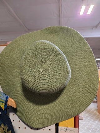 SALE - Green Large Brimmed  Sun Hat