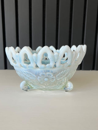 Vintage opalescent rose bowl RSV|96824