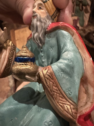 Vintage Italian Nativity Set with Stable 1970's 11" X 17" #63 VV MTS|130544