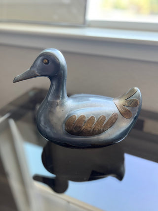 Large tin and brass vintage duck box|70039
