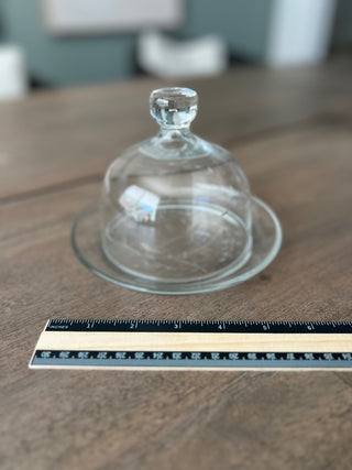 Etched glass dome cloche|55502