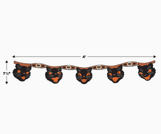 VB Vintage Halloween Jointed Cat Streamer|113276
