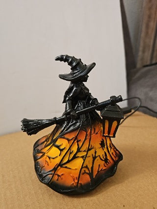 Light Up Witch w/ Broom & Latern