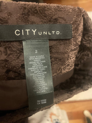 CITY UNLTD Brown Skirt, size 2-RSV