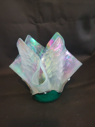 Northwest Iridescent Hankerchief Signed Vase RCD