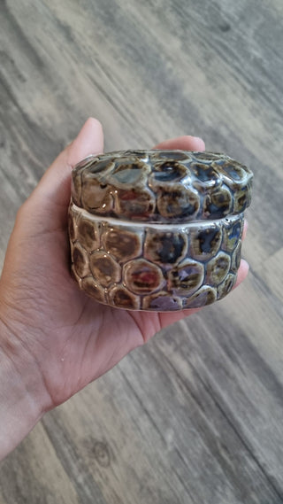 Ceramic jewelry box brown
