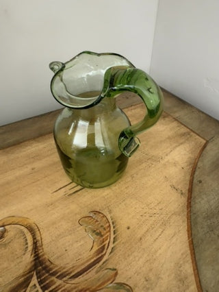 AJ - Green Hand Blown Glass Pitcher