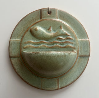 Vintage ceramic holy water font: fish, Wim Visser, Sphinx Maastricht RCD|168731