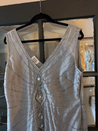 Unique Vintage Grey 20’s Flapper Dress Size 2X