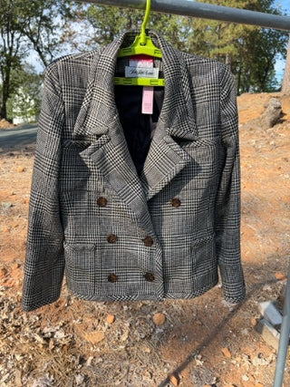 Vintage Oscar De La Renta Saks Fifth Avenue Plaid Blazer Size 10